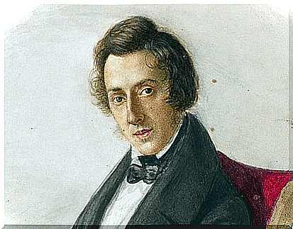 A painted portrait of Chopin